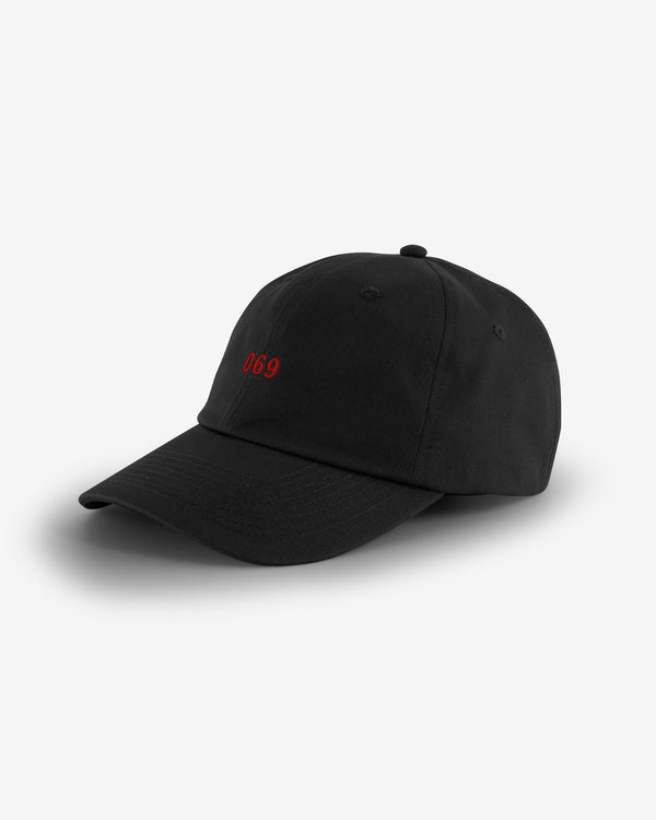 069 Dad Cap - Black & Red